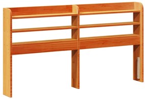 Estrutura cama c/ cabeceira 140x200cm pinho maciço castanho-mel