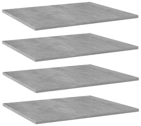 vidaXL Prateleiras para estante 4 pcs derivados de madeira cinza