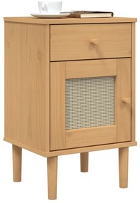 Mesa de cabeceira SENJA 40x35x65 cm pinho maciço castanho
