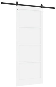 Porta Deslizante vidaXL com Conjunto de Mecanismos Branca 93x232 cm Ma