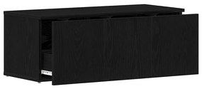 Armário para televisão vidaXL Preto Carvalho 80x34x30 cm Madeira engen