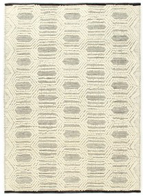 vidaXL Tapete tecido à mão 80x150 cm lã branco/preto