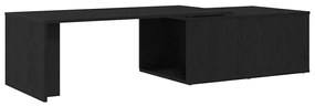 Mesa de Centro Folheada Preta de 150x50x35 cm