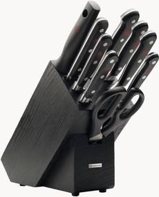 Bloco de facas em madeira de freixo Classic, conjunto de 9