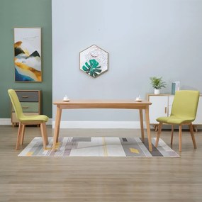 vidaXL Cadeiras de jantar 2 pcs tecido verde e carvalho maciço