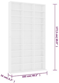 Armário para CD 102x16x177,5 cm derivados de madeira branco