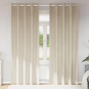 vidaXL Cortinas opacas 2 pcs Creme 140 x 245 cm Veludo