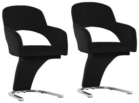 vidaXL Cadeiras de jantar 2 pcs veludo preto