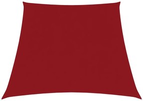 vidaXL Para-sol estilo vela tecido oxford trapézio 3/5x4 m vermelho