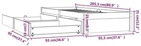 Estrutura de cama com gavetas 90x200 cm