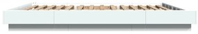 Estrutura cama c/ luzes LED 160x200 cm derivados madeira branco