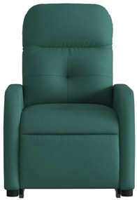 Poltrona reclinável elevatória elétrica tecido verde-escuro