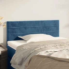 Cabeceira de cama veludo 80x5x78/88 cm azul