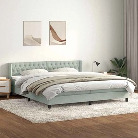 vidaXL Cama com molas/colchão 180x210 cm veludo cinzento-claro