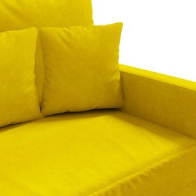 Sofá de 3 lugares 180 cm veludo amarelo