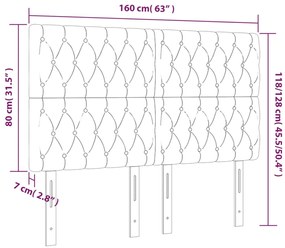 Cabeceira de cama 4 pcs tecido 80x7x78/88 cm castanho-escuro