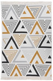 vidaXL Tapete 160x230 cm algodão amarelo e cinzento