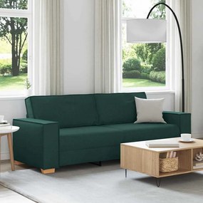 vidaXL Sofá de 3 Lugares Verde-escuro 220 x 78 x 84 cm tecido
