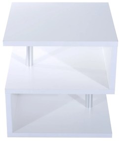 Mesa Auxiliar Madeira Branco 50 x 50 x 50 cm