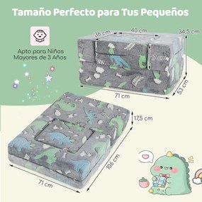 Sofá infantil brilha no escuro modular para crianças com capa de almofada lavável à máquina e enchimento de espuma para crianças com mais de 3 anos Ci