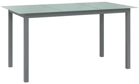 vidaXL Mesa de jardim em alumínio e vidro 150x90x74 cm cinzento-claro