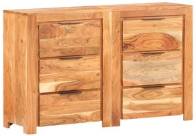 vidaXL Armário de gavetas 118x33x75 cm madeira de acácia maciça