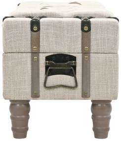 Banco de arrumação madeira maciça e aço 111x34x37 cm