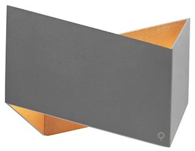 Candeeiro de parede Fold cinzento com cobre