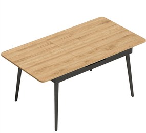 HOMCOM Mesa de Jantar Extensível 130-160 cm, Mesa de Cozinha com Cantos Arredondados, Carvalho | Aosom Portugal