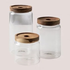 Conjunto de 3 frascos de vidro Anwas Transparente - Sklum