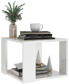 Mesa de centro 40x40x30 cm madeira processada branco brilhante