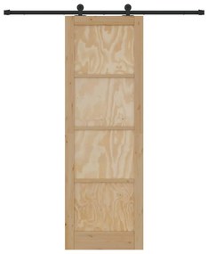 Porta Deslizante com Conjunto de Ferragens 78x232 cm Madeira de Pinho