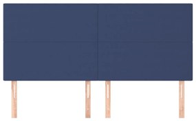 Cabeceira de cama 4 pcs tecido 90x5x78/88 cm azul