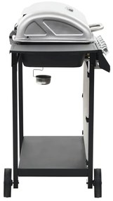Grelhador/BBQ a gás 6 zonas de cozinhar aço inoxidável prateado