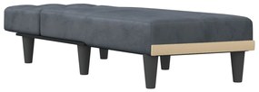 Chaise longue veludo cinzento-escuro