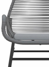 Conjunto jantar jardim 9 peças almofadas vidro vime cinzento PE
