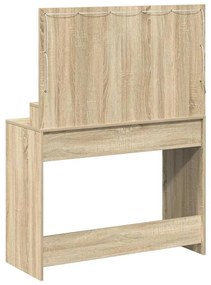 Mesa de Maquilhagem com Luzes LED Carvalho Sonoma 100x41x135 cm