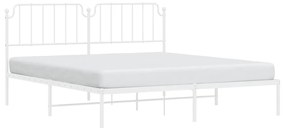 Estrutura de cama com cabeceira 160x200 cm metal branco
