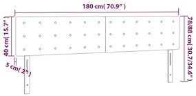 Cabeceira de cama c/luzes LED veludo 180x5x78/88 cm cinza-claro