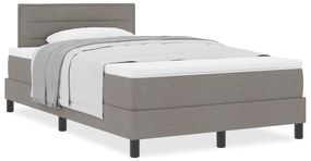 Cama Box Spring com Colchão Taupe 120x200 cm Tecido
