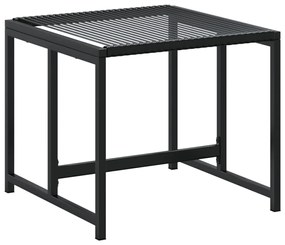 17 pcs conjunto de jantar p/ jardim vime PE preto