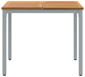 Mesa de Jardim vidaXL 90x90x75 cm em Madeira de Acácia Sólida e Metal