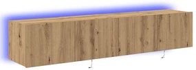 Armários de TV vidaXL com luzes LED 2 pcs Carvalho Artesanal 80x35x31