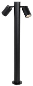 Candeeiro de pé para exterior preto 80 cm IP44 ajustável 2 luzes - Duo Moderno