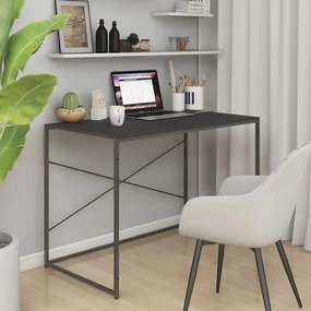 vidaXL Secretária de computador 110x60x70 cm derivados madeira preto