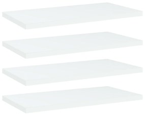 vidaXL Prateleiras para estante 4 pcs 40x20x1,5cm contraplacado branco