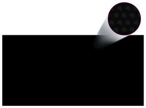 Capa solar flutuante de PE para piscinas preta 10x5 m