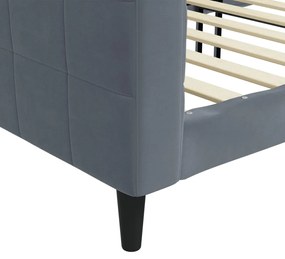 Sofá-cama 100x200 cm veludo cinzento-escuro