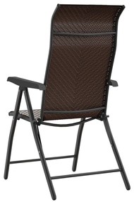 Cadeiras de jardim dobráveis 8 pcs vime PE castanho