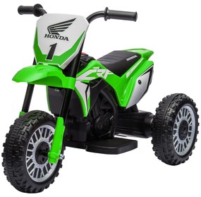 HOMCOM Mota Elétrica com Licença Honda CRF450RL Bateria 6V com Velocidade 3km/h Buzina e Som de Arranque 71x40,5x43,5 cm Verde | Aosom Portugal